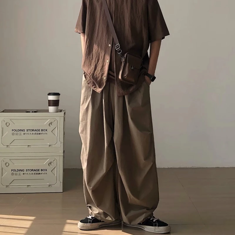 Japanese Versatile Wide-leg Pants Men's Casual Pants Loose Pleated Paratrooper Trousers Denim Tears Short Man Clothing Yzy Sport
Japanese Versatile Wide-leg Pants Men's Casual Pants Loose Pleated Paratrooper Trousers Denim Tears Short Man Clothing Yzy Sport