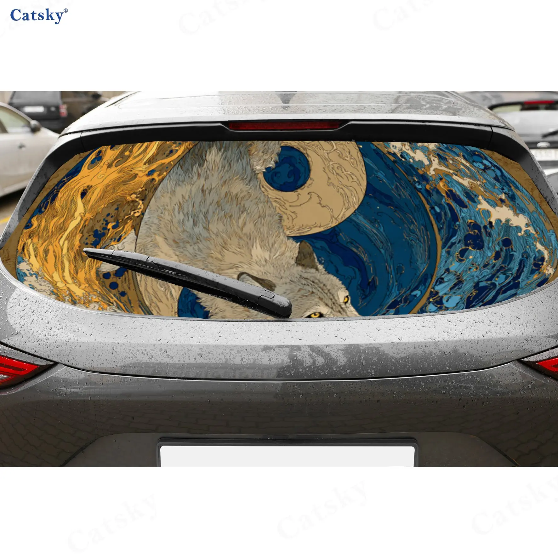 Tai Chi Tiger Art Balance Pattern PVC Perforated Car Vinyl Wraps, Durable Car Rear Windshield Sticker, Waterproof Car Rear Windo
Tai Chi Tiger Art Balance Pattern PVC Perforated Car Vinyl Wraps, Durable Car Rear Windshield Sticker, Waterproof Car Rear Windo
