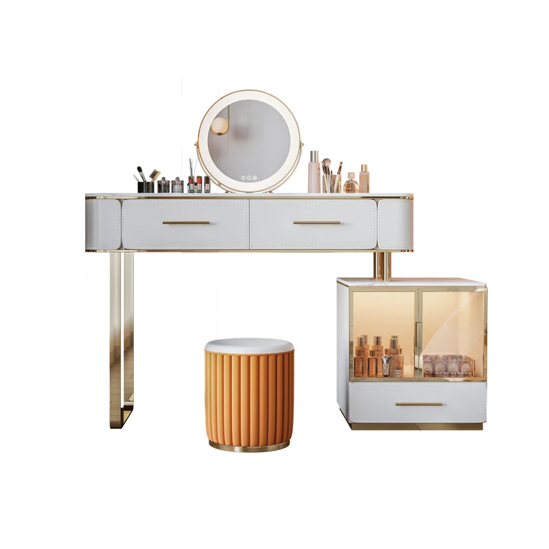 xx-Modern Dressers Luxury Design Vanity Makeup Table Stainless Steel Dressing Table Dresser Cabinet With Mirror And Stool^
xx-Modern Dressers Luxury Design Vanity Makeup Table Stainless Steel Dressing Table Dresser Cabinet With Mirror And Stool^