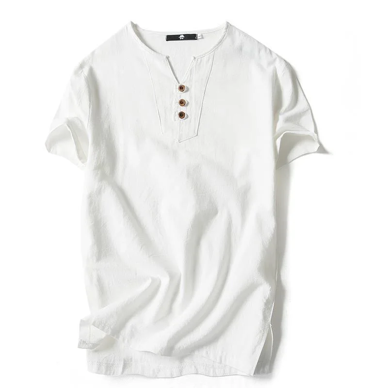 Summer Men's Short Sleeve Cotton Linen T-Shirt 5XL Comfortable Breathable Casual Wear Youth Pure Color Ethnic Fashion
Summer Men's Short Sleeve Cotton Linen T-Shirt 5XL Comfortable Breathable Casual Wear Youth Pure Color Ethnic Fashion