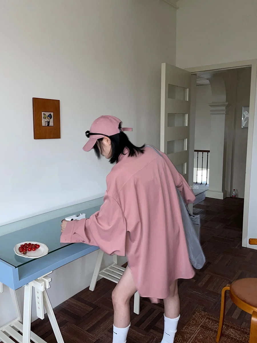 JCCC adow Classic Loose Long Sve Pink irt Pure Color Slimming White Enhancing Polyester Fiber Women's Casual irt
JCCC adow Classic Loose Long Sve Pink irt Pure Color Slimming White Enhancing Polyester Fiber Women's Casual irt