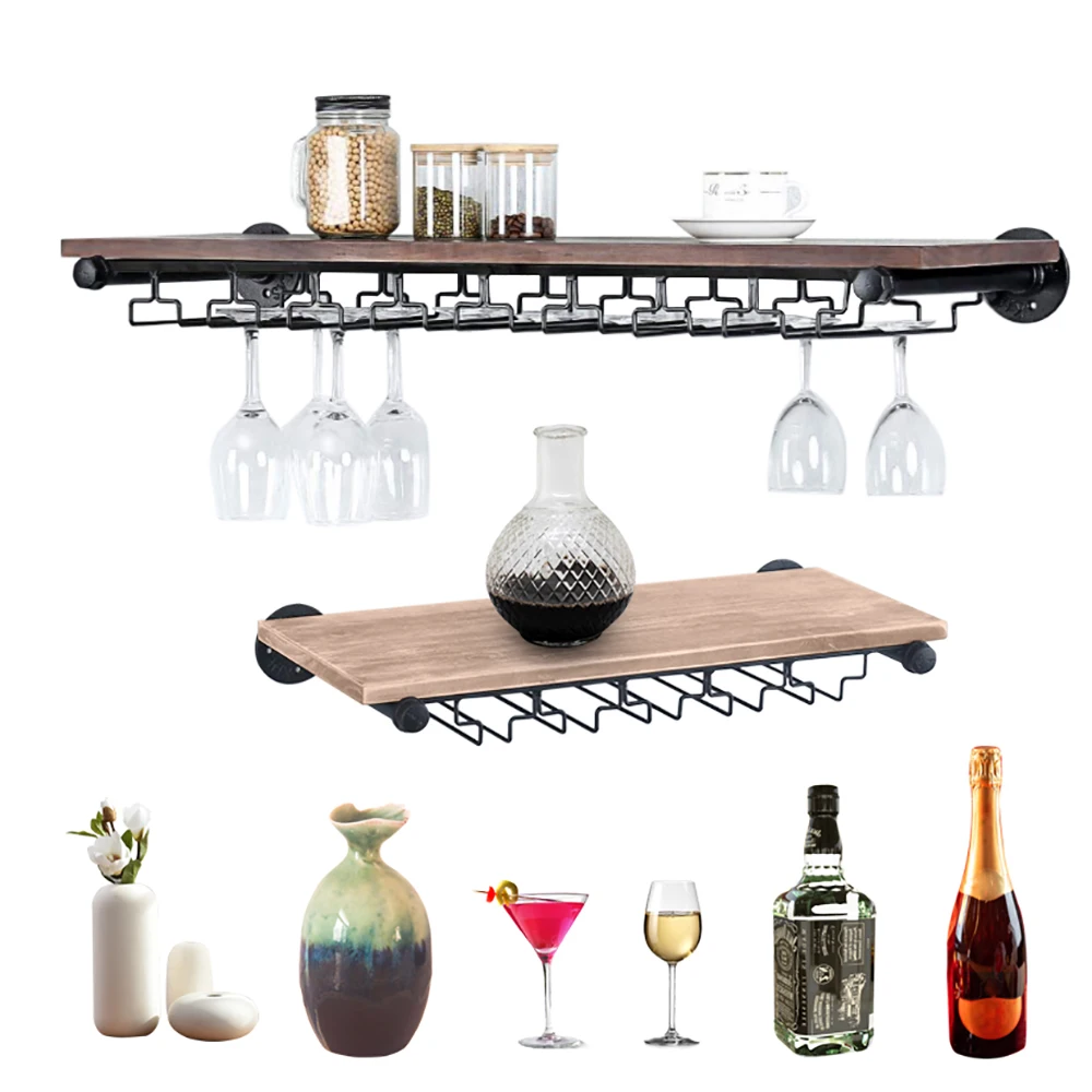 Pine Wood Wall Wine Rack, Iron Frame, Open Storage, Black and Wood Design, Easy Installation, Space-saving for Wine and Glass Di
Pine Wood Wall Wine Rack, Iron Frame, Open Storage, Black and Wood Design, Easy Installation, Space-saving for Wine and Glass Di