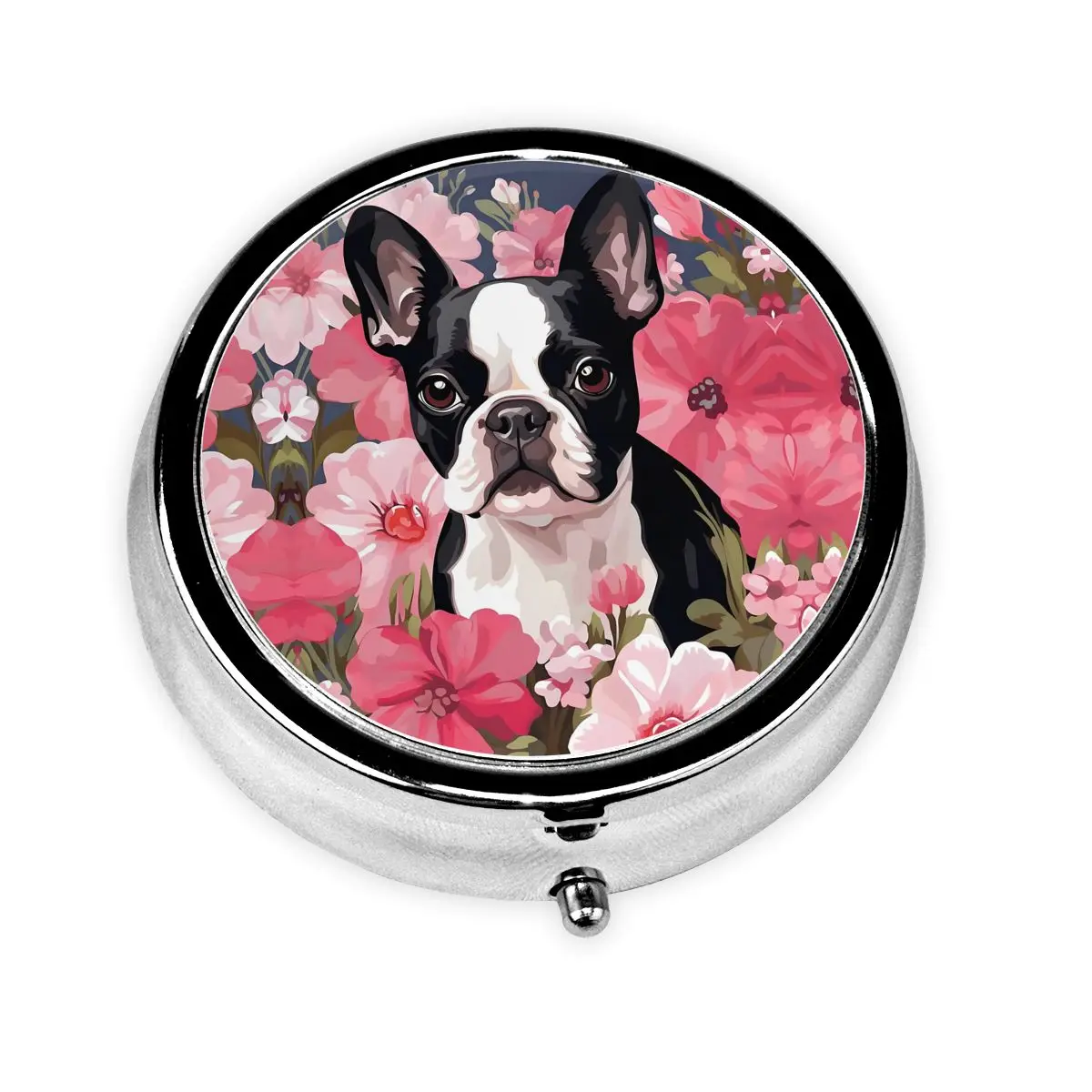 Cute French Bulldog Metal Pill Box Compact Funny Frenchie Pet 3-Compartment Pill Organizer Container Storage Box for Purse
Cute French Bulldog Metal Pill Box Compact Funny Frenchie Pet 3-Compartment Pill Organizer Container Storage Box for Purse