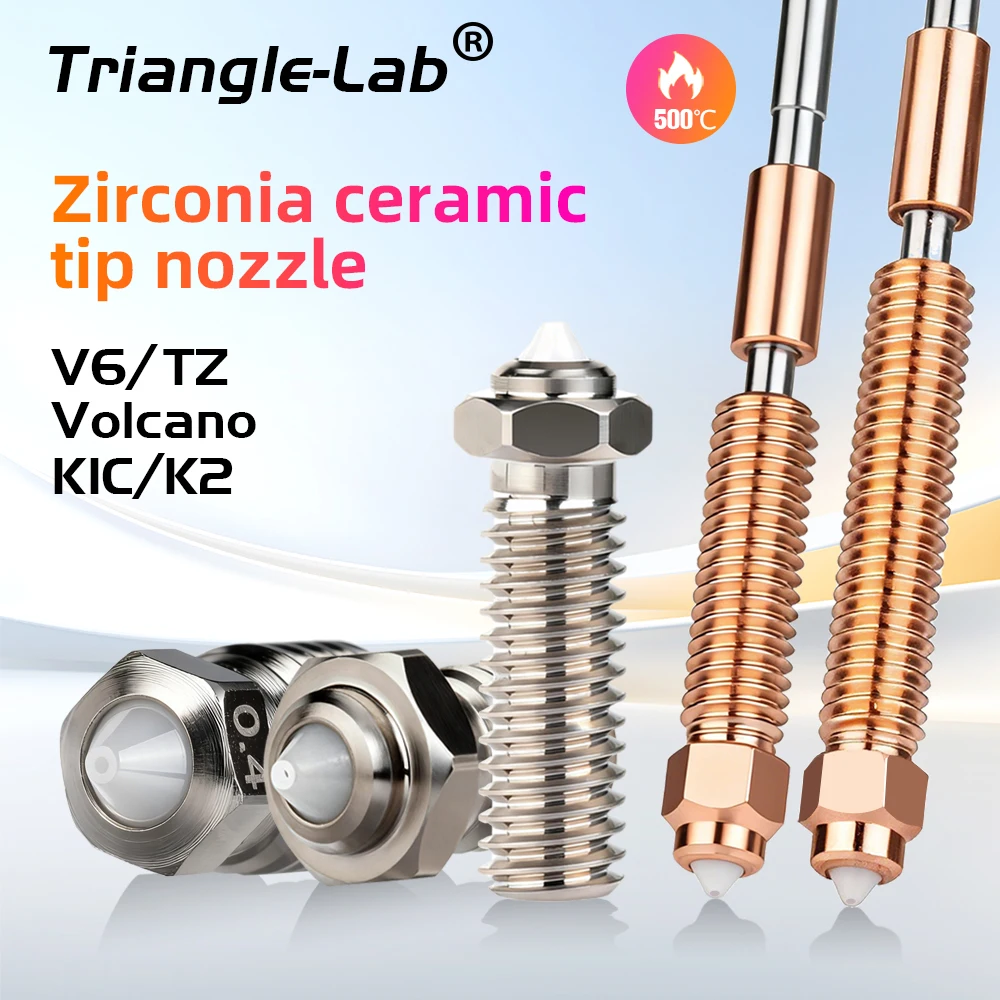 Trianglelab V6 Volcano TZ K1C K2 Zirconia ceramic tip nozzle Copper alloy body Wear-resistant and corrosion-resistant for all fi
Trianglelab V6 Volcano TZ K1C K2 Zirconia ceramic tip nozzle Copper alloy body Wear-resistant and corrosion-resistant for all fi