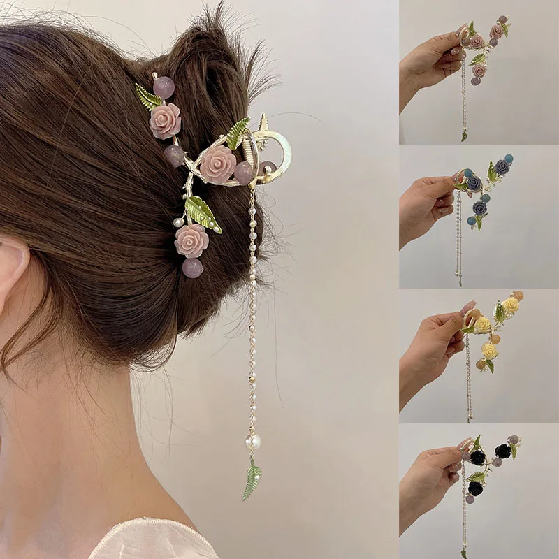 2022 New Super fairy temperament tassel Flowers rose flower Hair Clips Shark Clip Headband Hairpin Fashion Hair Accessories
2022 New Super fairy temperament tassel Flowers rose flower Hair Clips Shark Clip Headband Hairpin Fashion Hair Accessories
