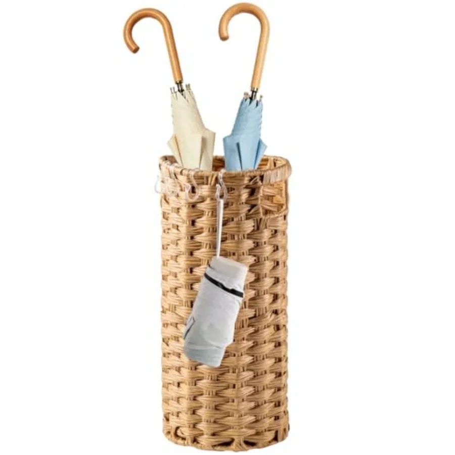 Rattan Umbrella Stand for Entryway, Hand-Woven Umbrella Holder Indoor with Doormat, Removable Drip Tray and 4 Hooks, Waterproof
Rattan Umbrella Stand for Entryway, Hand-Woven Umbrella Holder Indoor with Doormat, Removable Drip Tray and 4 Hooks, Waterproof