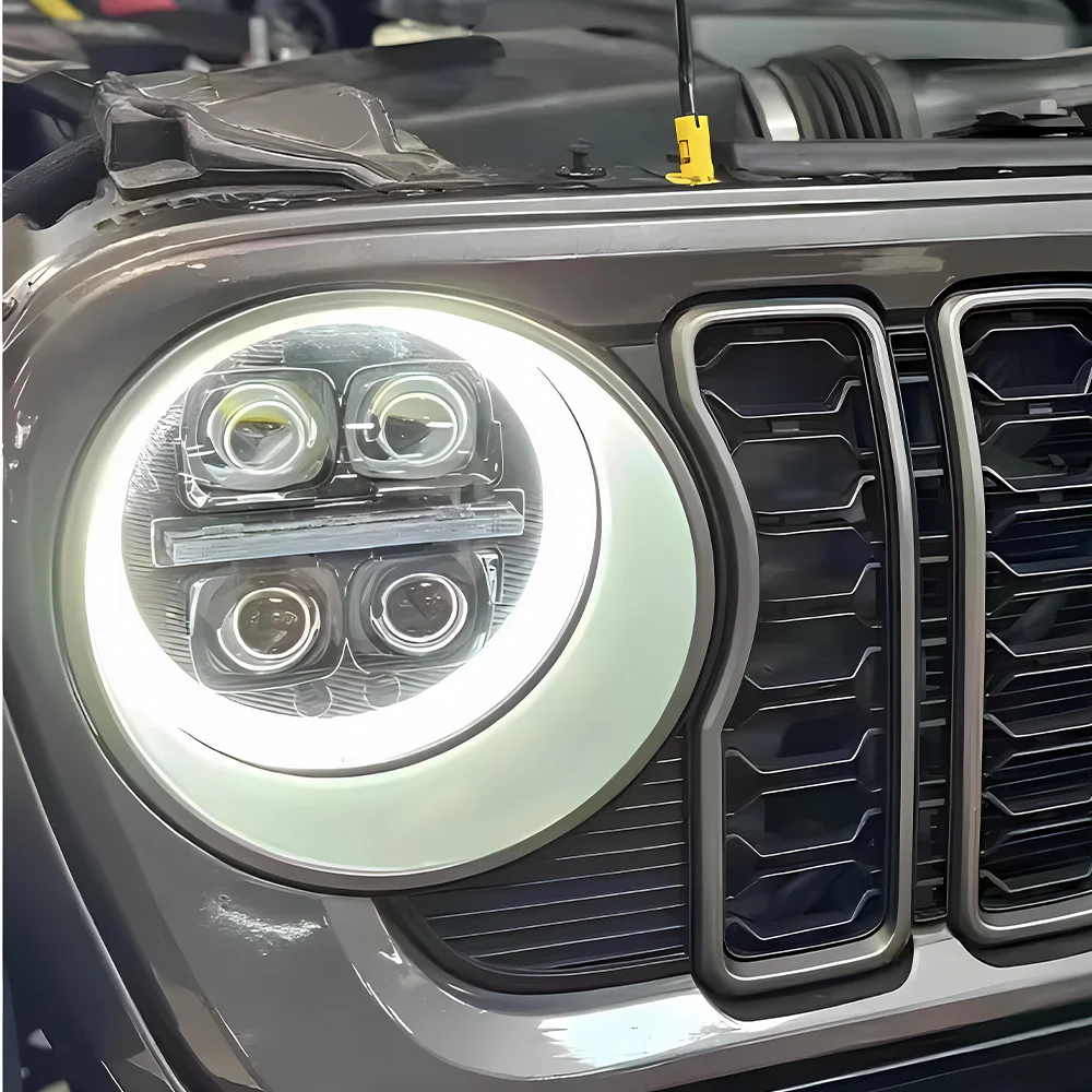 Автомобильные передние фонари для Jeep Wrangler JL 2018-2024, светодиодные автомобильные фары в сборе, обновленный динамический 4-объектив проектора, аксессуары для инструментов
Автомобильные передние фонари для Jeep Wrangler JL 2018-2024, светодиодные автомобильные фары в сборе, обновленный динамический 4-объектив проектора, аксессуары для инструментов