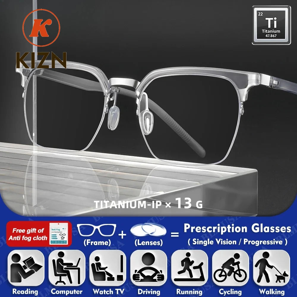 KIZN (M) Business Pure Men Anti Blue Ray Square Frame Myopia Glasses Progressive Reading Titanium Prescription Glasses Eyewear
KIZN (M) Business Pure Men Anti Blue Ray Square Frame Myopia Glasses Progressive Reading Titanium Prescription Glasses Eyewear