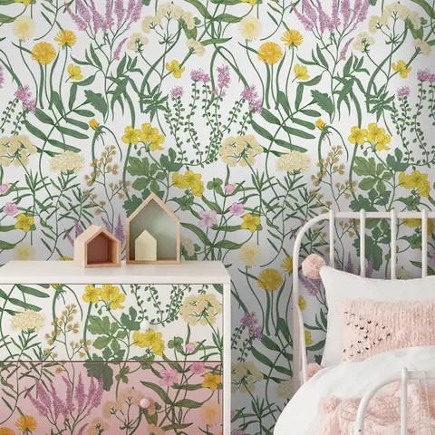 1/2 pcs Boho Leaves flower Plants Texture Wallpaper Child Room Wall Art Decal Cabinet Study Bedroom Living Home Decor Waterproof