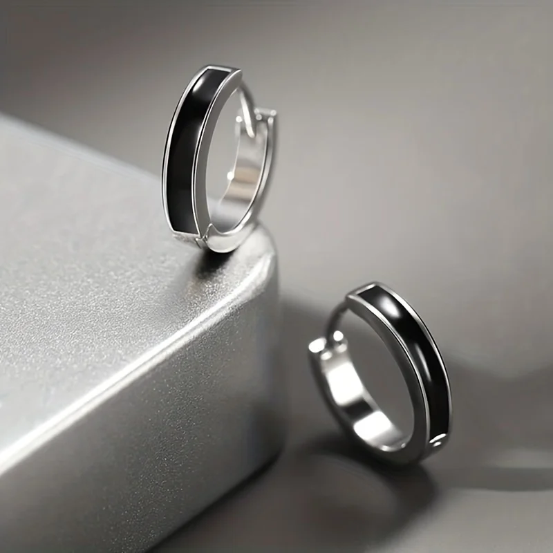 925 Sterling Silver Pin Men's Daily Wear Hypoallergenic Fashion Black Gel Earrings for Men and Women Accessories
925 Sterling Silver Pin Men's Daily Wear Hypoallergenic Fashion Black Gel Earrings for Men and Women Accessories