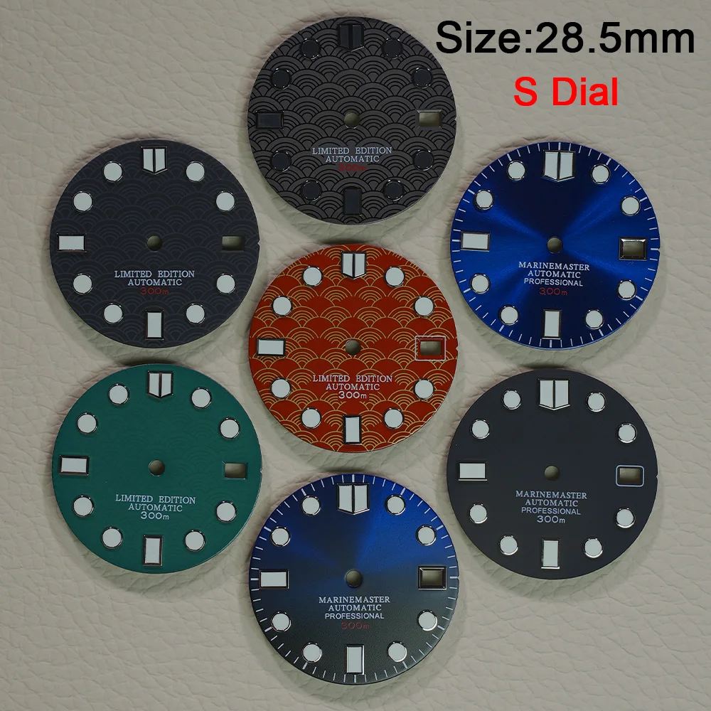28.5mm NH35/NH36 Dial Watch dial S dial green luminous dial Suitable for NH35 NH36 movement watch accessories Watch repair
28.5mm NH35/NH36 Dial Watch dial S dial green luminous dial Suitable for NH35 NH36 movement watch accessories Watch repair