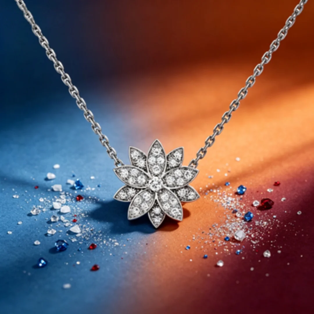 Light luxury full diamond lotus necklace, niche and cool atmosphere, collarbone chain
Light luxury full diamond lotus necklace, niche and cool atmosphere, collarbone chain