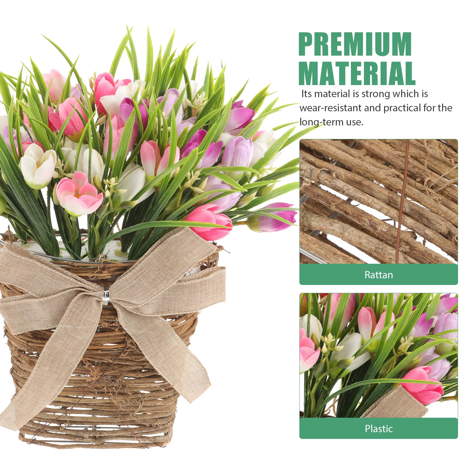 Tulip Wall Hanging Flower Basket Home Decoration Garland Door naments Artificial Flowers Realistic Plastic Rattan Elegant Design
Tulip Wall Hanging Flower Basket Home Decoration Garland Door naments Artificial Flowers Realistic Plastic Rattan Elegant Design