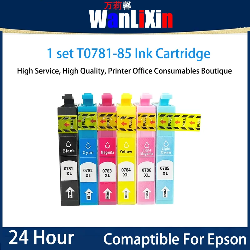 1 set T0781-85 Ink Cartridge Compatible For Epson R260 R280 R380 RX580 RX595 RX680 Artisan
1 set T0781-85 Ink Cartridge Compatible For Epson R260 R280 R380 RX580 RX595 RX680 Artisan