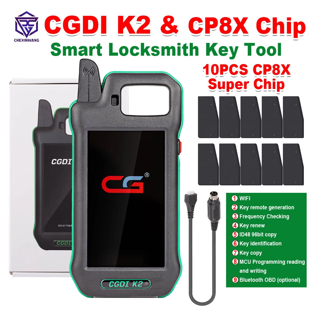 Новый CGDI K2 с 10 шт. CP8X суперчипом Wi-Fi Многофункциональный интеллектуальный слесарный ключ Инструмент Дистанционный генератор Поддержка 96 бит ID48 Копия
Новый CGDI K2 с 10 шт. CP8X суперчипом Wi-Fi Многофункциональный интеллектуальный слесарный ключ Инструмент Дистанционный генератор Поддержка 96 бит ID48 Копия