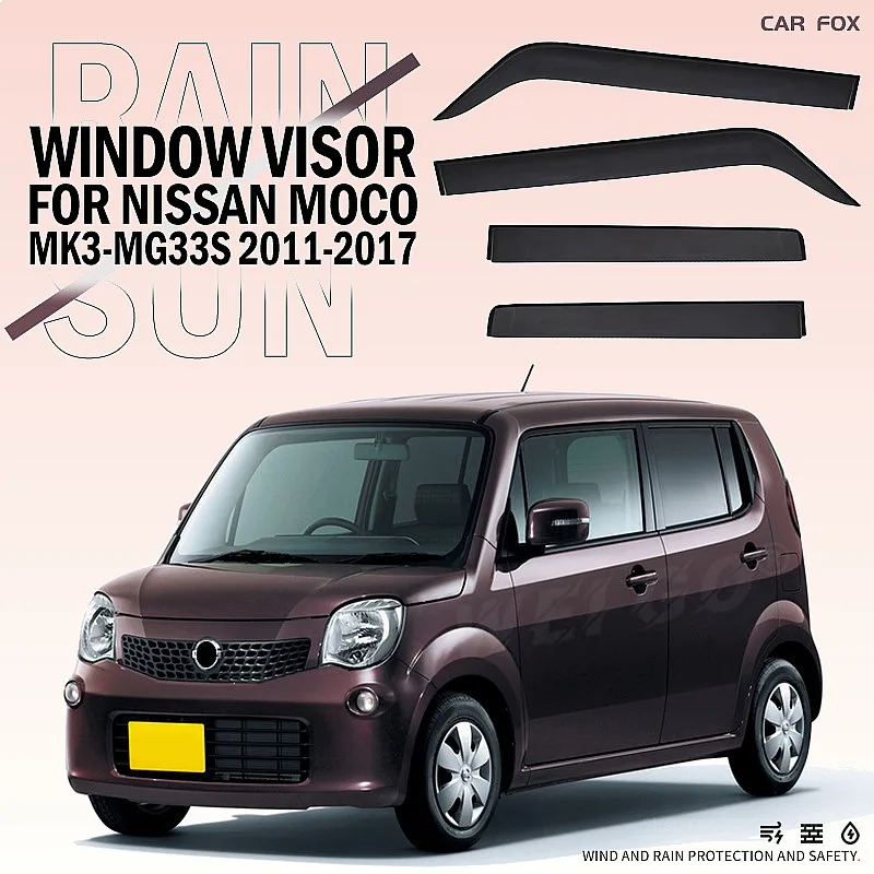 For Nissan Moco 2011-2017 Car Window Visor Rain Sun Shade Side Window Deflector Awning Auto Accessories
For Nissan Moco 2011-2017 Car Window Visor Rain Sun Shade Side Window Deflector Awning Auto Accessories