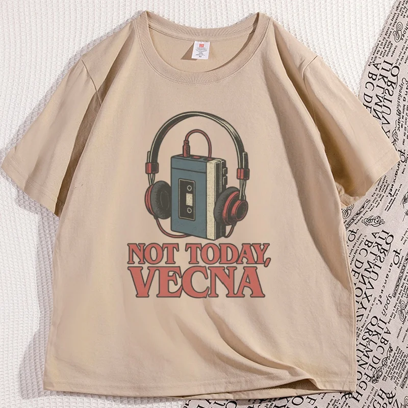 Vintage Not Today Vecna Retro Cassette Tape T-shirt Men Women Headphones Tshirt Casual Cotton Short Sleeve Music Fans Clothes
Vintage Not Today Vecna Retro Cassette Tape T-shirt Men Women Headphones Tshirt Casual Cotton Short Sleeve Music Fans Clothes