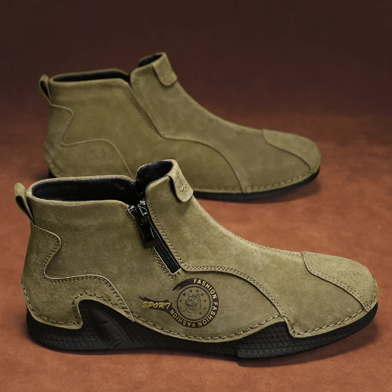 New Classic Handmade Leather Men Shoes Slip on Breathable Casual Shoes Leather Men Ankle Boots Zipper Design Outdoor Sneakers
New Classic Handmade Leather Men Shoes Slip on Breathable Casual Shoes Leather Men Ankle Boots Zipper Design Outdoor Sneakers