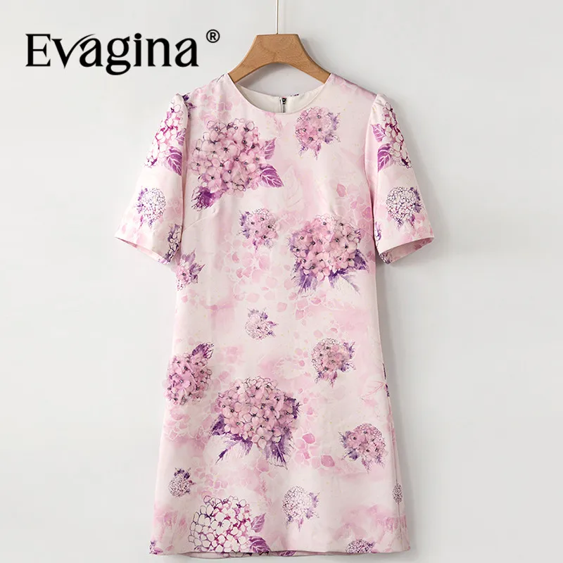 Evagina Spring Summer New Style Fashion Designer Dress For Women Short-Sleeved Beading Light purple Dresses
Evagina Spring Summer New Style Fashion Designer Dress For Women Short-Sleeved Beading Light purple Dresses