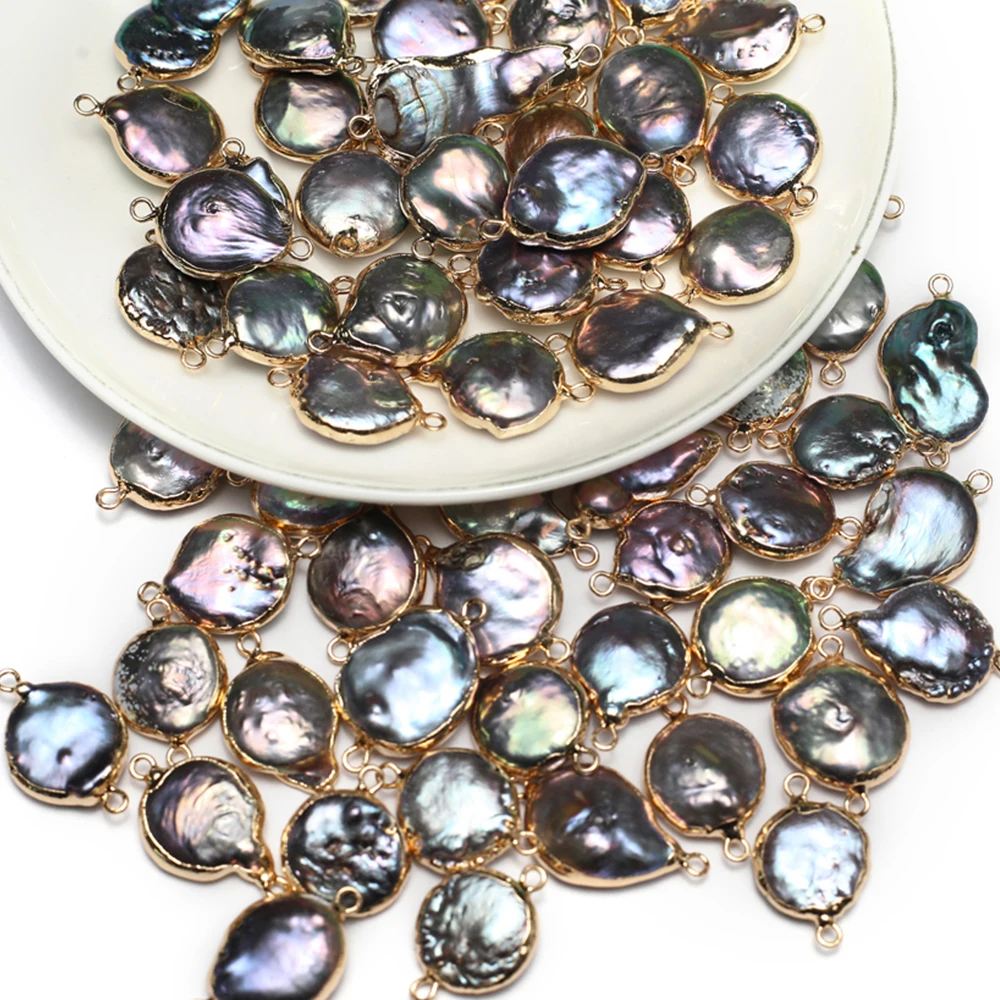 10PC Natural Freshwater Pearl Pendant Connector Irregural Black Pearl Connector for Making DIY Jewerly Earrings Bracelet 15x14mm
10PC Natural Freshwater Pearl Pendant Connector Irregural Black Pearl Connector for Making DIY Jewerly Earrings Bracelet 15x14mm