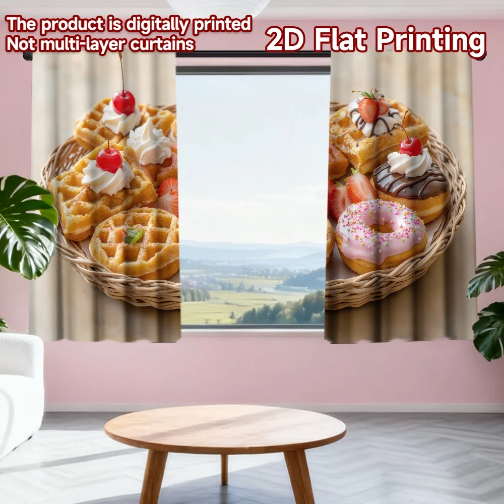 2D flat printing 2pcs Curtain Waffle and Donut Basket Digital Printed Polyester Drapes Seasonal Party & Holiday Decor Perfect
2D flat printing 2pcs Curtain Waffle and Donut Basket Digital Printed Polyester Drapes Seasonal Party & Holiday Decor Perfect
