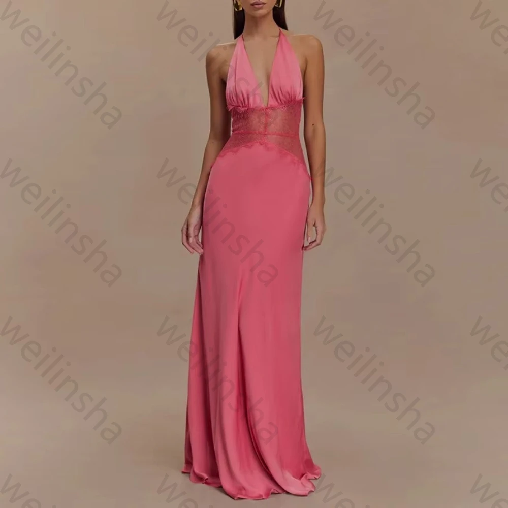 Customized Deep V-Neck Sleeveless Evening Dresses Elegant Backless Celebrity Dress Exquisite High Quality Prom Party Gowns Women
Customized Deep V-Neck Sleeveless Evening Dresses Elegant Backless Celebrity Dress Exquisite High Quality Prom Party Gowns Women