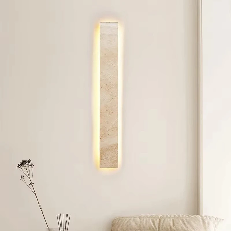 Modern rectangular LED wall lamp yellow travertine long wall lamp simple bedside lamp
Modern rectangular LED wall lamp yellow travertine long wall lamp simple bedside lamp