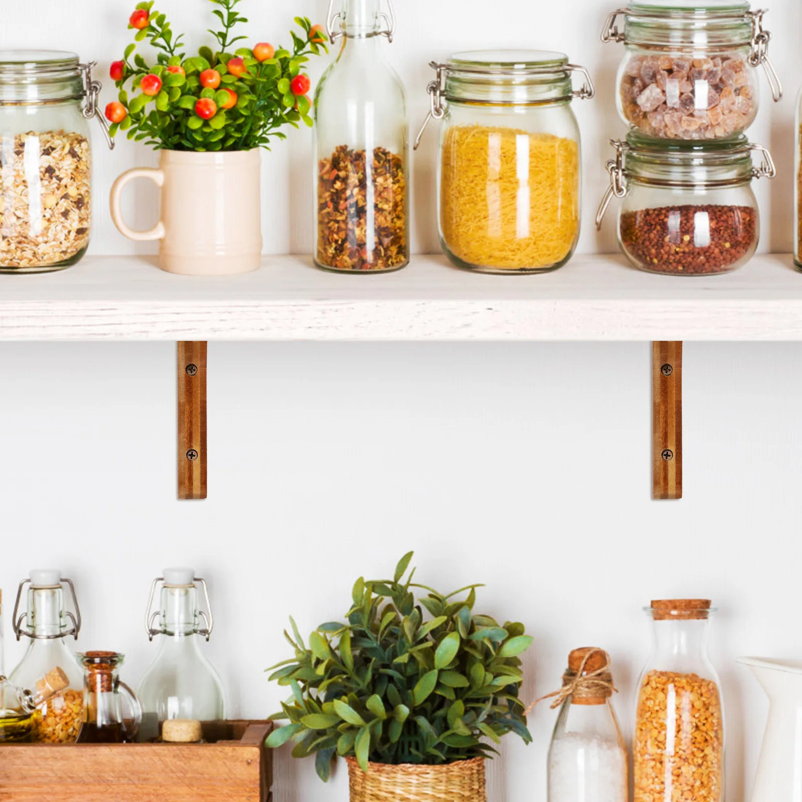 2Pcs Bamboo Wood Shelf Brackets Thick Floating Wall Mount Supports Stable Heavy Duty Triangle Brackets for Shelves Floating
2Pcs Bamboo Wood Shelf Brackets Thick Floating Wall Mount Supports Stable Heavy Duty Triangle Brackets for Shelves Floating