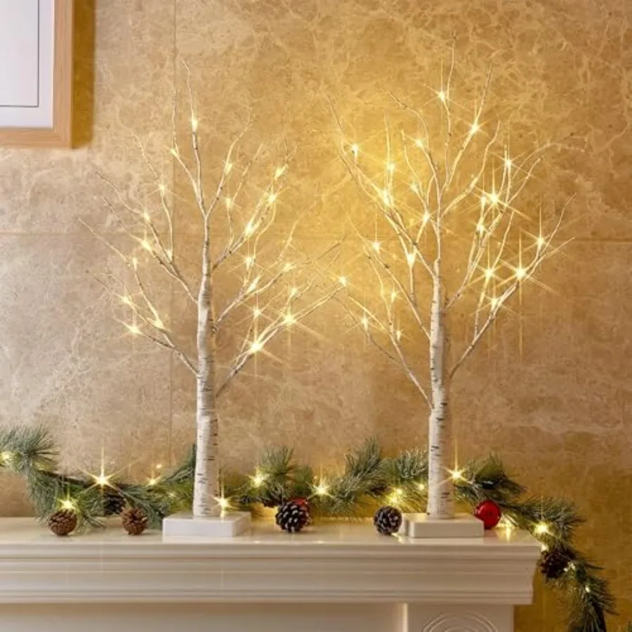 Home Decor, 2Feet Birch Tree with LED Lights, Warm White Light up Tree Lamp, Artificial Trees for Home Table Inside, Battery Po
Home Decor, 2Feet Birch Tree with LED Lights, Warm White Light up Tree Lamp, Artificial Trees for Home Table Inside, Battery Po