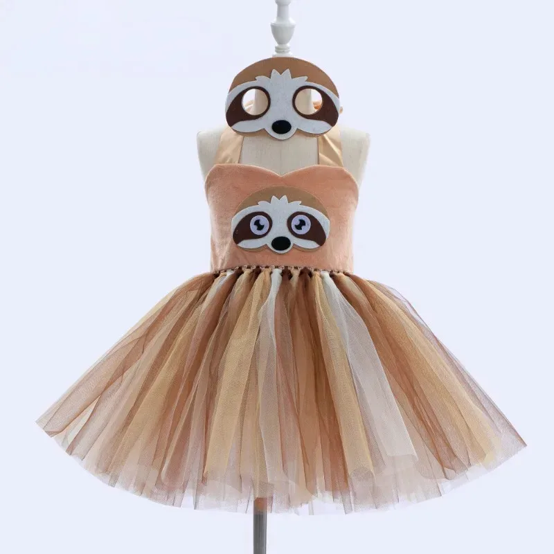 Baby Girl Sloth Tutu Dress For Kids Halloween Christmas Costume Children Tulle Outfit Brown Raccoon Princess Dresses 1-12 Years
Baby Girl Sloth Tutu Dress For Kids Halloween Christmas Costume Children Tulle Outfit Brown Raccoon Princess Dresses 1-12 Years