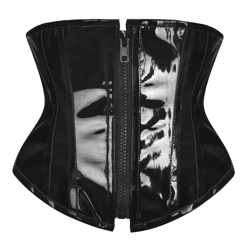 Women Sexy Shiny PVC Bustier PU Leather Steampunk Corset Zipper Waist Trainer Bustiers Slimming Body Shaper Black
Women Sexy Shiny PVC Bustier PU Leather Steampunk Corset Zipper Waist Trainer Bustiers Slimming Body Shaper Black