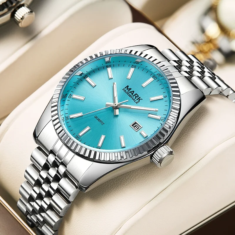 Luxury Blue Men's Watch Brand Mark Fairwhale Business Stainless Steel Quartz Wristwatch with Calendar for Male Hot Sell
Luxury Blue Men's Watch Brand Mark Fairwhale Business Stainless Steel Quartz Wristwatch with Calendar for Male Hot Sell