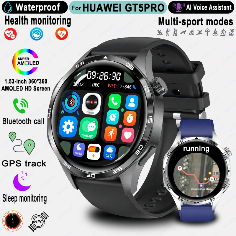2024, новинка для Huawei GT5Pro, умные часы, монитор сердечного ритма, здоровья, Bluetooth-вызов, NFC, GPS, трек, компас, водонепроницаемые умные часы для мужчин
2024, новинка для Huawei GT5Pro, умные часы, монитор сердечного ритма, здоровья, Bluetooth-вызов, NFC, GPS, трек, компас, водонепроницаемые умные часы для мужчин