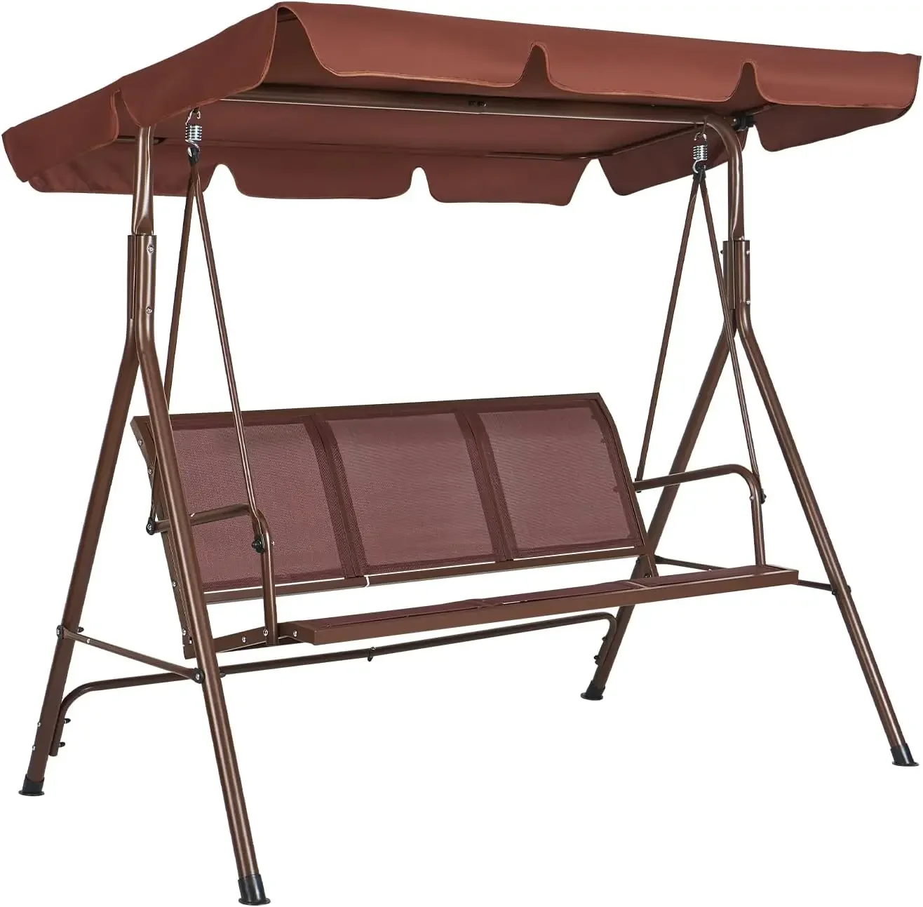 3-Seat Patio Swing Chair, Outdoor Patio Swing with Adjustable Canopy, Porch Swing with Armrests
3-Seat Patio Swing Chair, Outdoor Patio Swing with Adjustable Canopy, Porch Swing with Armrests