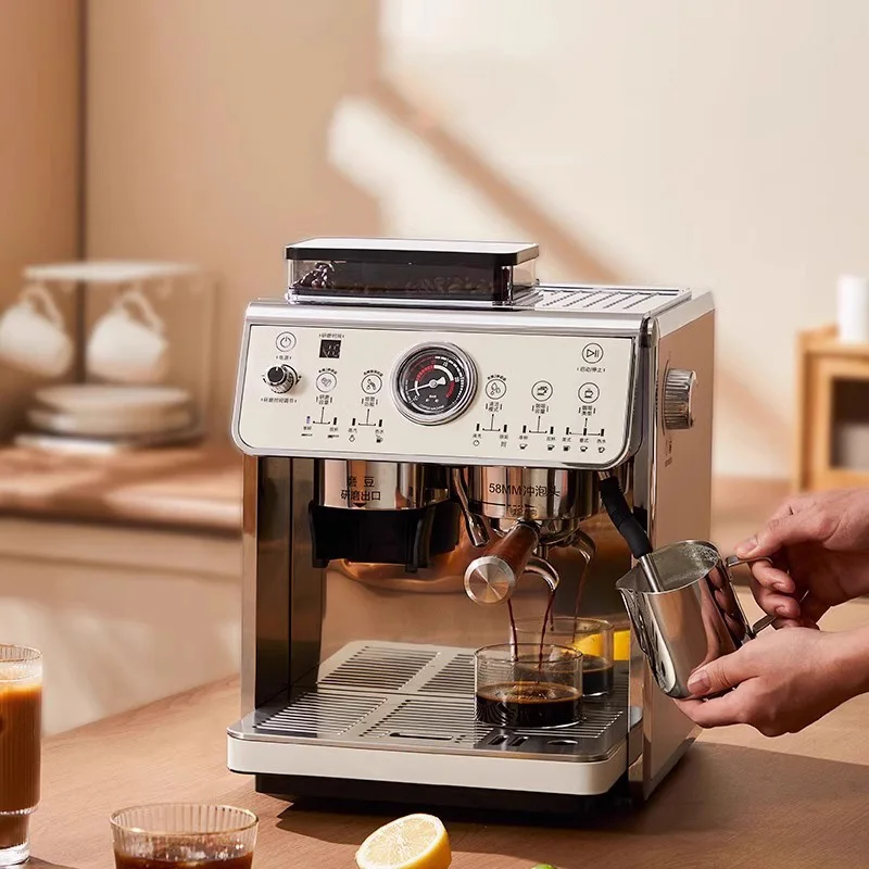 Grinding and espresso machine Home automatic coffee bean grinding Steam milk frother Double pumps and double boilers
Grinding and espresso machine Home automatic coffee bean grinding Steam milk frother Double pumps and double boilers