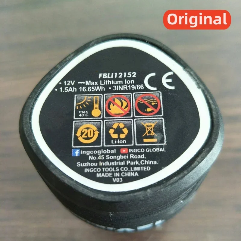 100%Original 1.5Ah for INGCO 12V FBLI12152 Electric Tongs Drill Hammer Angle Grinder Screwdriver Power Tool Battery Charger
100%Original 1.5Ah for INGCO 12V FBLI12152 Electric Tongs Drill Hammer Angle Grinder Screwdriver Power Tool Battery Charger