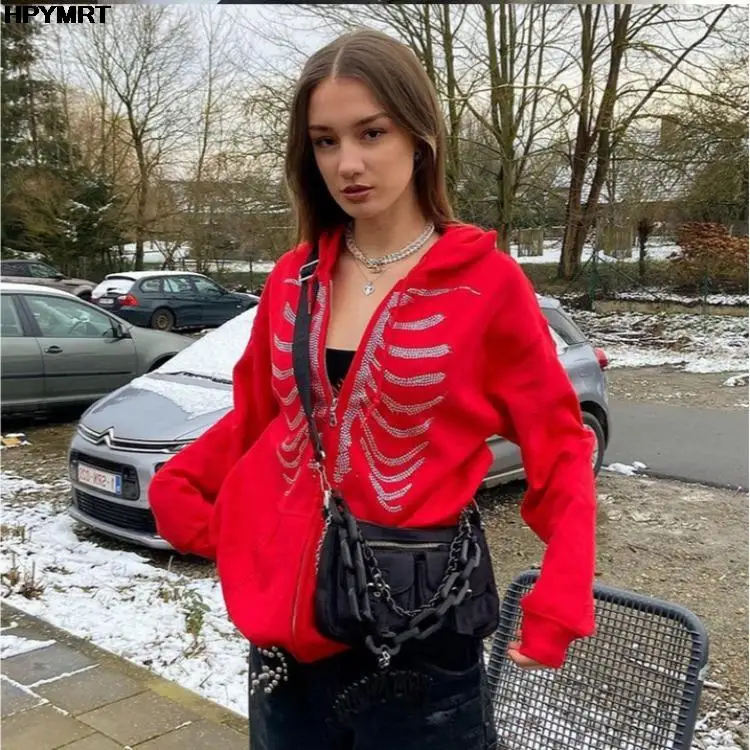 Fashion Hoodie sternum hot drill print cool Coat Women hip-hop streetwear Harajuku Anime hoodies coat zipper punk girl Tops
Fashion Hoodie sternum hot drill print cool Coat Women hip-hop streetwear Harajuku Anime hoodies coat zipper punk girl Tops