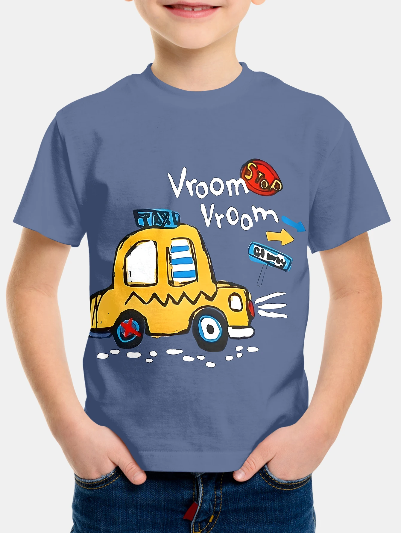 Boys'car summer round neck short sleeved T-shirt, casual lightweight and comfortable top, 3D printed
Boys'car summer round neck short sleeved T-shirt, casual lightweight and comfortable top, 3D printed