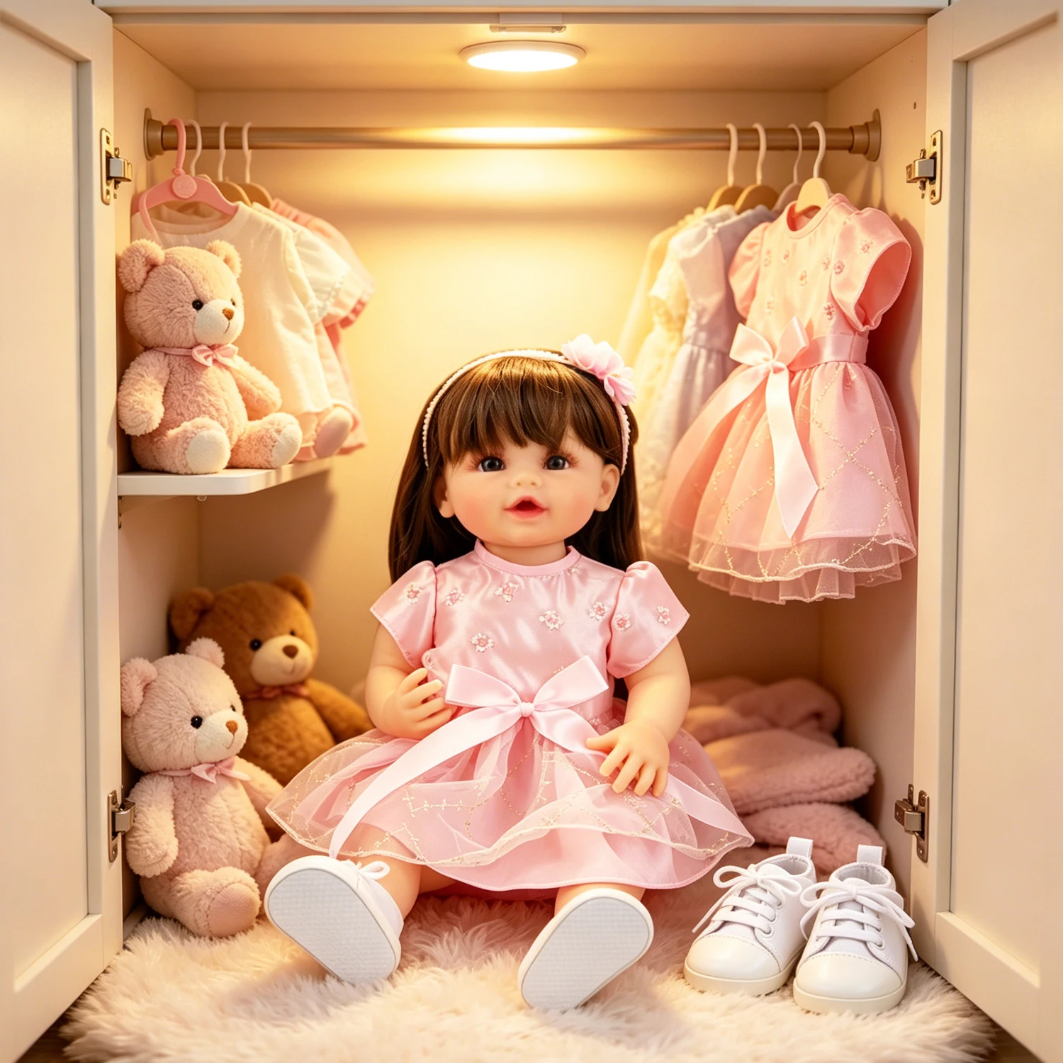 55cm Reborn Girl Doll Pink Princess Dress With Sneakers Set Cute Bow Flower Skirt Suit for 22-inch Baby Girl Dolls Accessories
55cm Reborn Girl Doll Pink Princess Dress With Sneakers Set Cute Bow Flower Skirt Suit for 22-inch Baby Girl Dolls Accessories