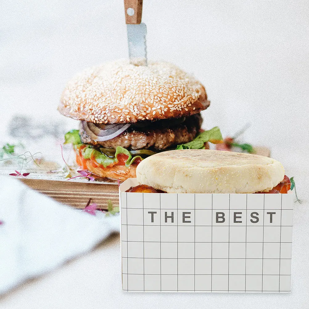50Pcs Hamburger Oil-Proof Sandwich Boxes Lightweight Food Packaging Boxes for Lunch Breakfast Fresh Food Containers
50Pcs Hamburger Oil-Proof Sandwich Boxes Lightweight Food Packaging Boxes for Lunch Breakfast Fresh Food Containers