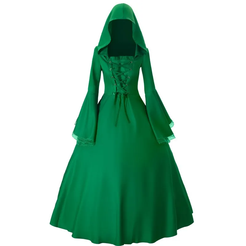 Halloween Gothic Women's Dress with Flared Sleeves for Stage Performances And Parties Large Size Retro Medieval Style
Halloween Gothic Women's Dress with Flared Sleeves for Stage Performances And Parties Large Size Retro Medieval Style