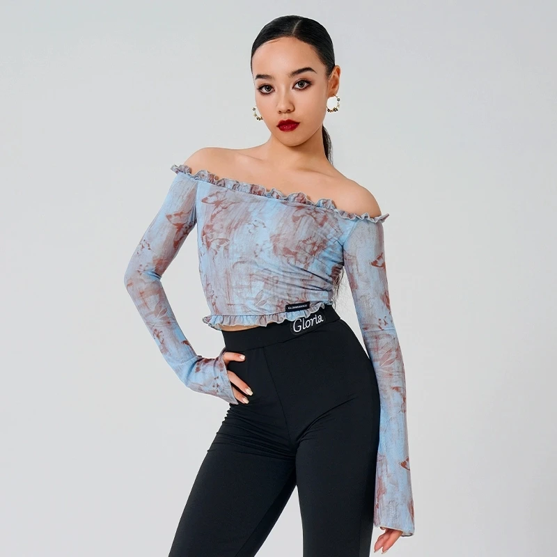 Latin dance costume women's off shoulder long sleeved top+black slimming pants 2pcs tango samba rumba performance clothing
Latin dance costume women's off shoulder long sleeved top+black slimming pants 2pcs tango samba rumba performance clothing