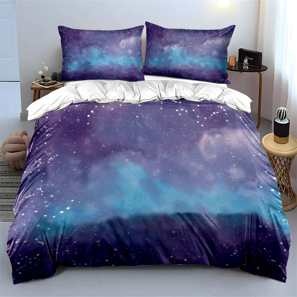 Galaxy Starry Night Decor Set Bedding Set with 1 Duvet Cover 2 Pillowcases Single Double King Queen, Gift
Galaxy Starry Night Decor Set Bedding Set with 1 Duvet Cover 2 Pillowcases Single Double King Queen, Gift