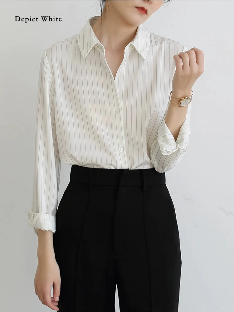 Белая полосатая женская рубашка с длинным рукавом Design Sensation VDH STUDIO, весенняя профессиональная модная деловая рубашка
Белая полосатая женская рубашка с длинным рукавом Design Sensation VDH STUDIO, весенняя профессиональная модная деловая рубашка