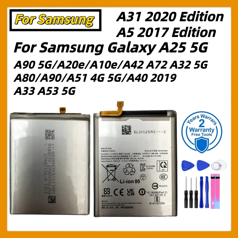 Brand New Battery For Samsung Galaxy A25 A32 A90 5G A20e A10e A5 2017 Edition A80 A31 2020 Edition A51 4G A40 2019 A33 A53 5G
Brand New Battery For Samsung Galaxy A25 A32 A90 5G A20e A10e A5 2017 Edition A80 A31 2020 Edition A51 4G A40 2019 A33 A53 5G