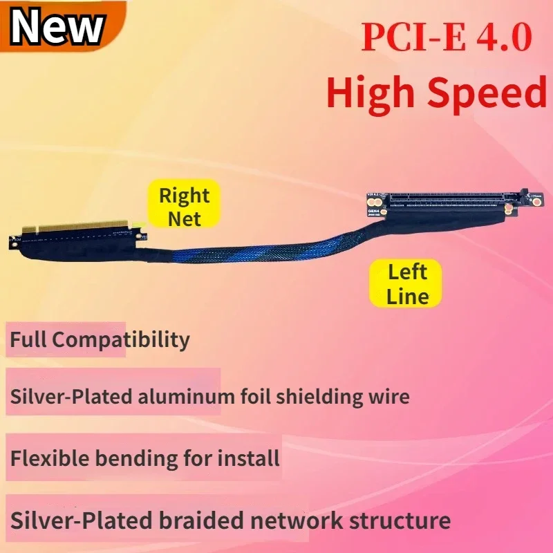 PCI Express 4.0 X16 External Graphics Cards Thin Extension Cable GEN4 for AI Server Braided Mesh Silver-Plated GPU Adapter Cable
PCI Express 4.0 X16 External Graphics Cards Thin Extension Cable GEN4 for AI Server Braided Mesh Silver-Plated GPU Adapter Cable