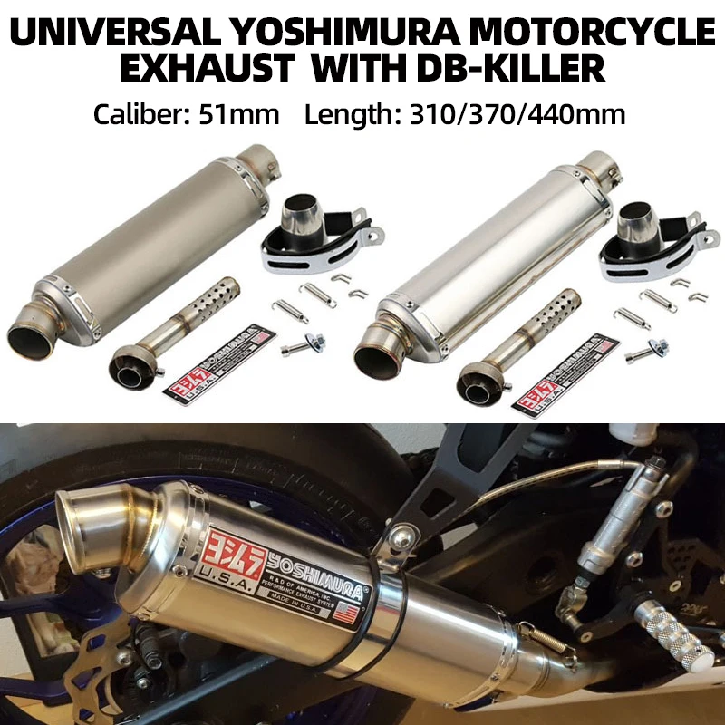 51 мм Универсальный выхлопной глушитель yoshimura для мотоцикла, выхлопная труба с дБ-убийцей для Yamaha Kawasaki и т. Д., мотоциклетные выхлопные модифицированные детали
51 мм Универсальный выхлопной глушитель yoshimura для мотоцикла, выхлопная труба с дБ-убийцей для Yamaha Kawasaki и т. Д., мотоциклетные выхлопные модифицированные детали