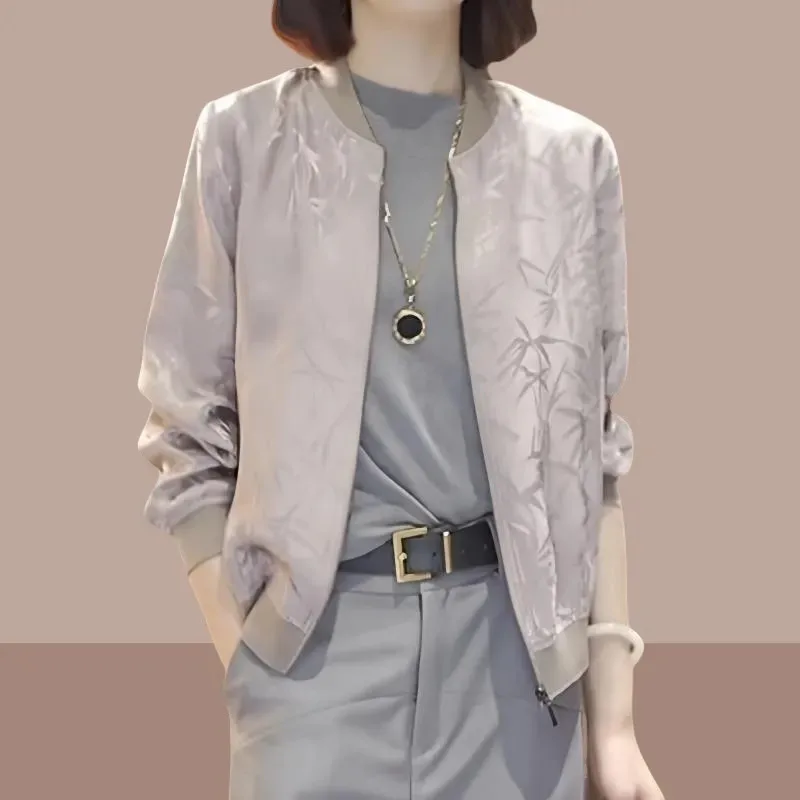 Bamboo Print Jacket Ladies Spring Summer 2024 New Coat Zipper Cardigan Thin Baseball Uniform Outerwear Temperament Women Blouse
Bamboo Print Jacket Ladies Spring Summer 2024 New Coat Zipper Cardigan Thin Baseball Uniform Outerwear Temperament Women Blouse