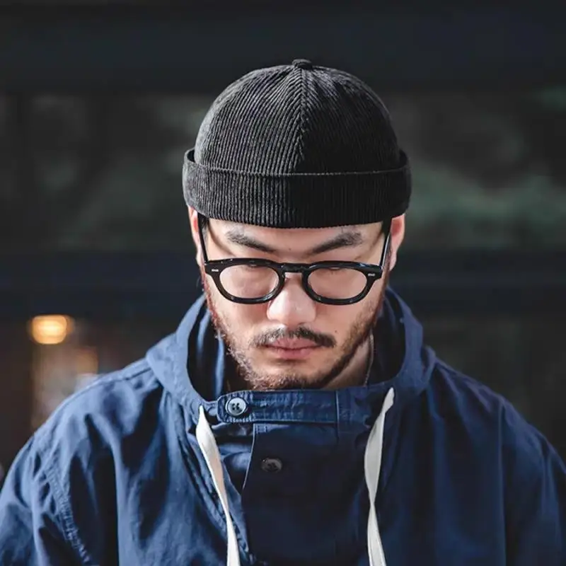 Corduroy Melon Skin Hat Vintage Unisex Beanie Winter Knit Hats Boy Skullcap Sailor Caps Retro Adjustable Docker Cap Brimless Hat 
Corduroy Melon Skin Hat Vintage Unisex Beanie Winter Knit Hats Boy Skullcap Sailor Caps Retro Adjustable Docker Cap Brimless Hat