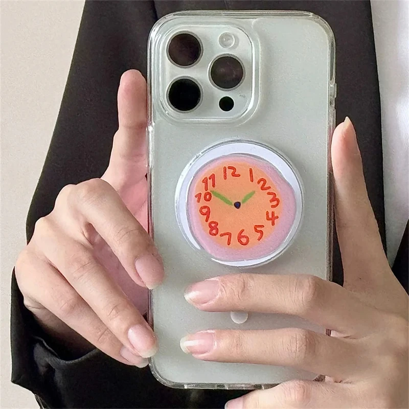 Корейские Креативные Часы Для Magsafe, магнитный держатель для телефона, подставка для iPhone 15, складной чехол для беспроводной зарядки, кольцо-держатель 
Корейские Креативные Часы Для Magsafe, магнитный держатель для телефона, подставка для iPhone 15, складной чехол для беспроводной зарядки, кольцо-держатель